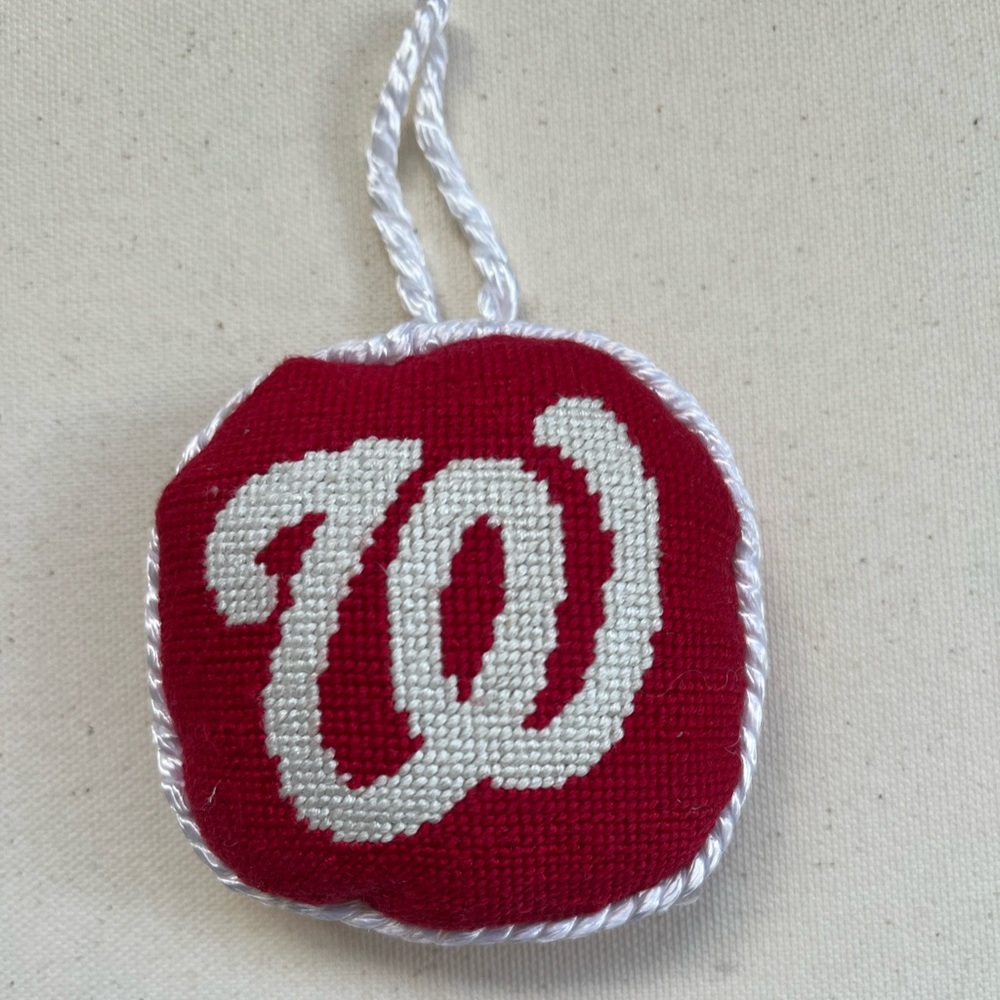 Washington nationals needlepoint Smathers and branson Christmas ornament